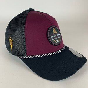 Arizona State Sun Devils NCAA Black Maroon Black Clover Roper Snapback Hat New